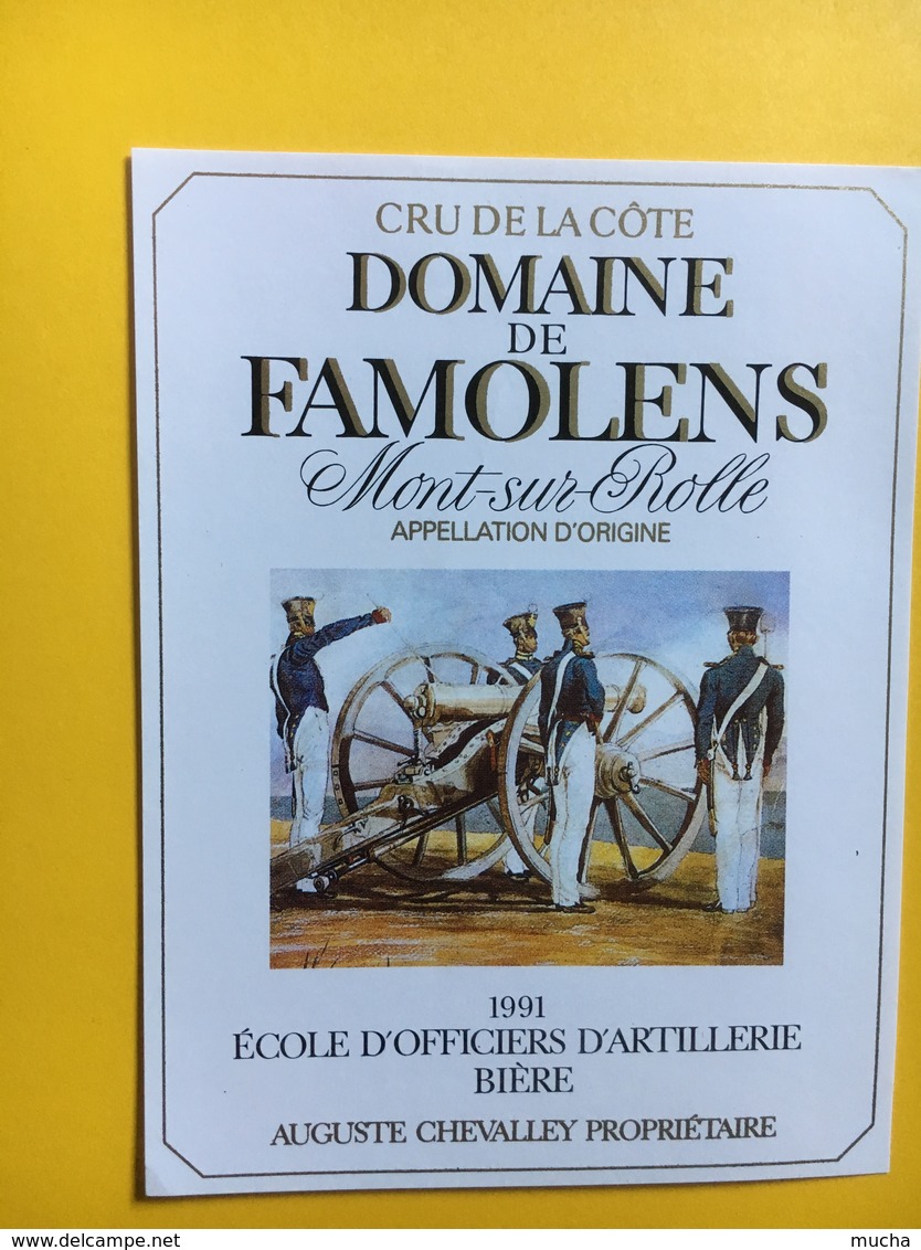 8668 - Ecole D'officiers D'artllerie Bière 1988 -1991 Domaine De Famolens Mont Sur Rolle Suisse 2 étiquettes - Militaire