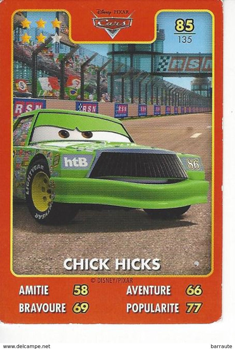 Carte Disney Pixar Auchan 2015  N° 85  CARS  CHICK HICKS - Disney