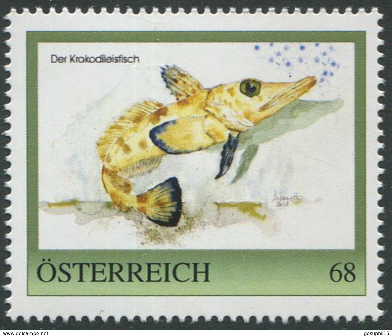 ÖSTERREICH / 8127251 / Der Krokodileisfisch / Postfrisch / ** / MNH - Personalisierte Briefmarken