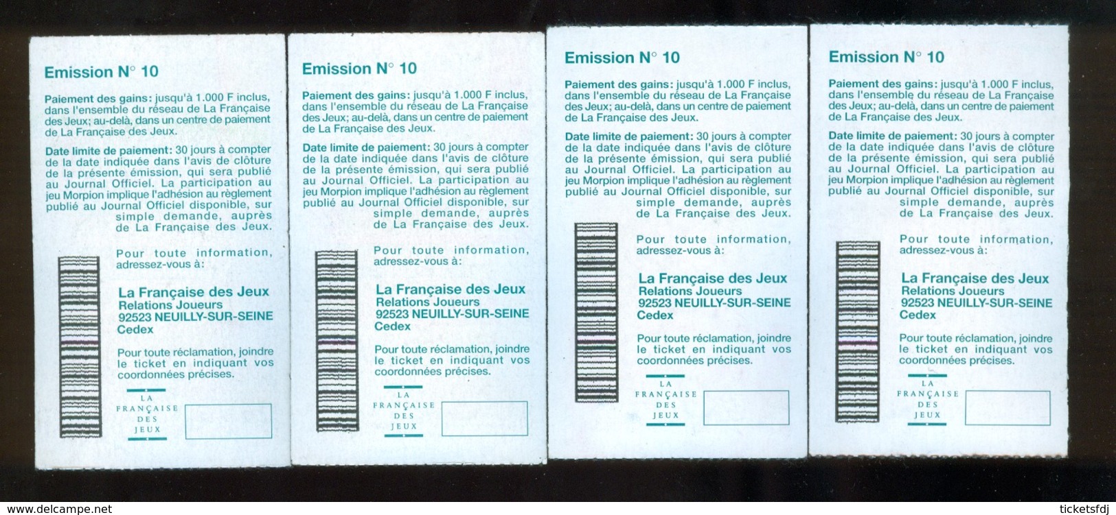 FRANCAISE DES JEUX - Série Complète MORPION 21602 - Billets De Loterie