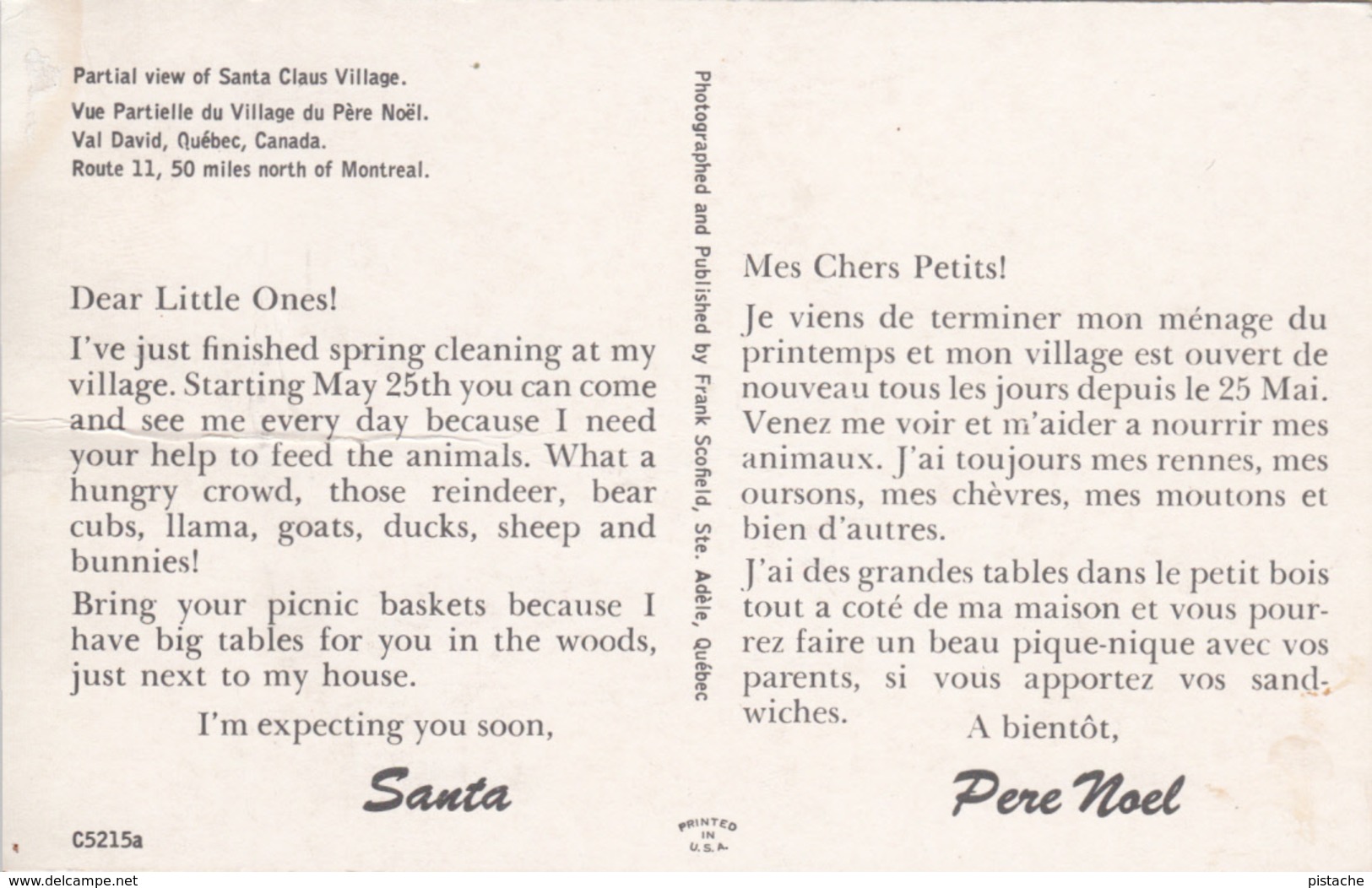 Val David Québec Laurentides Canada - Santa Claus Village - Père Noël - Advertisement - 2 Scans - Other & Unclassified