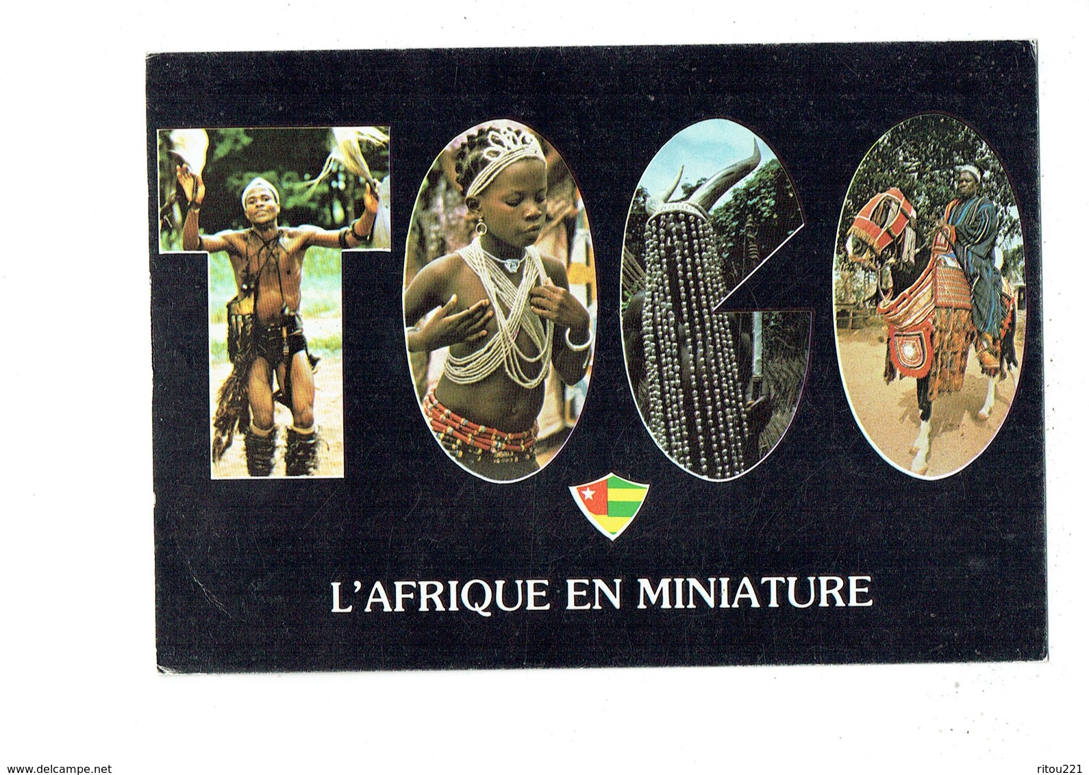 Cpm TOGO L'Afrique En Miniature Danse Des Vierges Seins Nus Masque De Cauris Chef Alafia Arc Cornes Lettre Alphabet - Togo