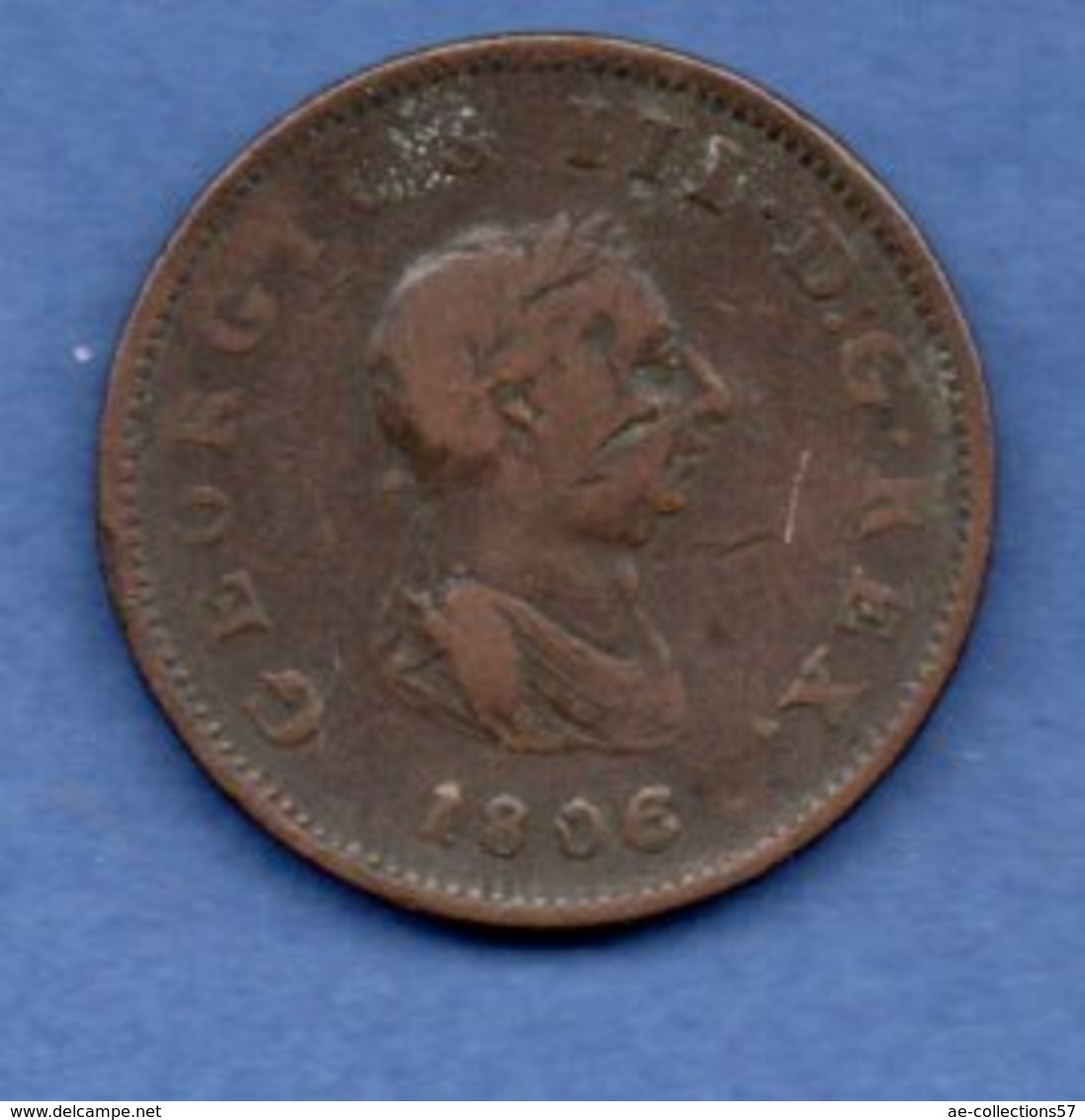 Grande Bretagne -  1/2 Penny 1806  --  état TB - B. 1/2 Penny