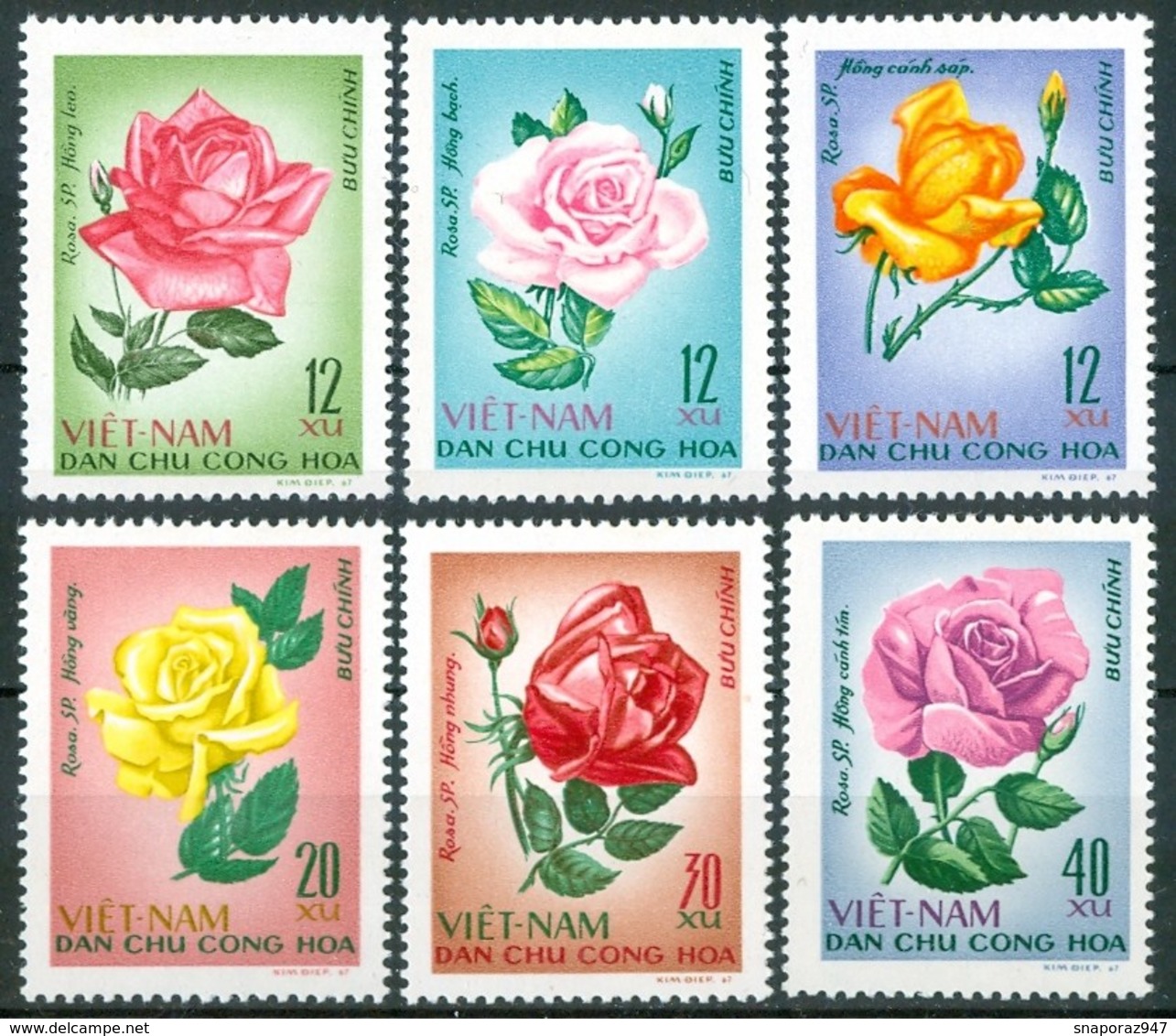 1968 Vietnam Del Nord North Rose Roses Fiori Blumen Flowers Fleurs MNH** Ab19 - Vietnam