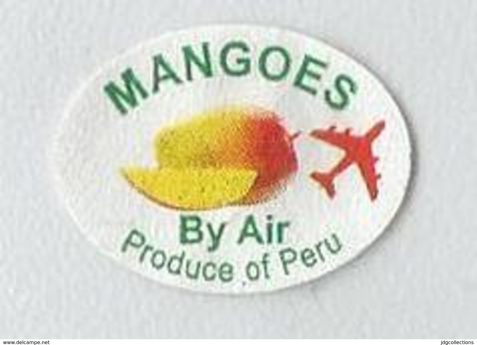 # MANGO PERU BY AIR Fruit Sticker Label Etichette Etiquettes Etiquetas Adhesive Aufkleber Fruta Frucht Avion - Fruits & Vegetables