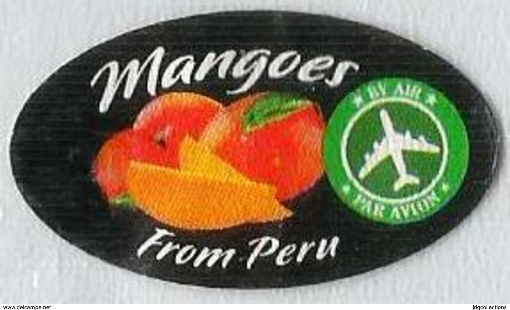 # MANGO FROM PERU BY AIR Fruit Sticker Label Etichette Etiquettes Etiquetas Adhesive Aufkleber Fruta Frucht Avion - Fruits & Vegetables