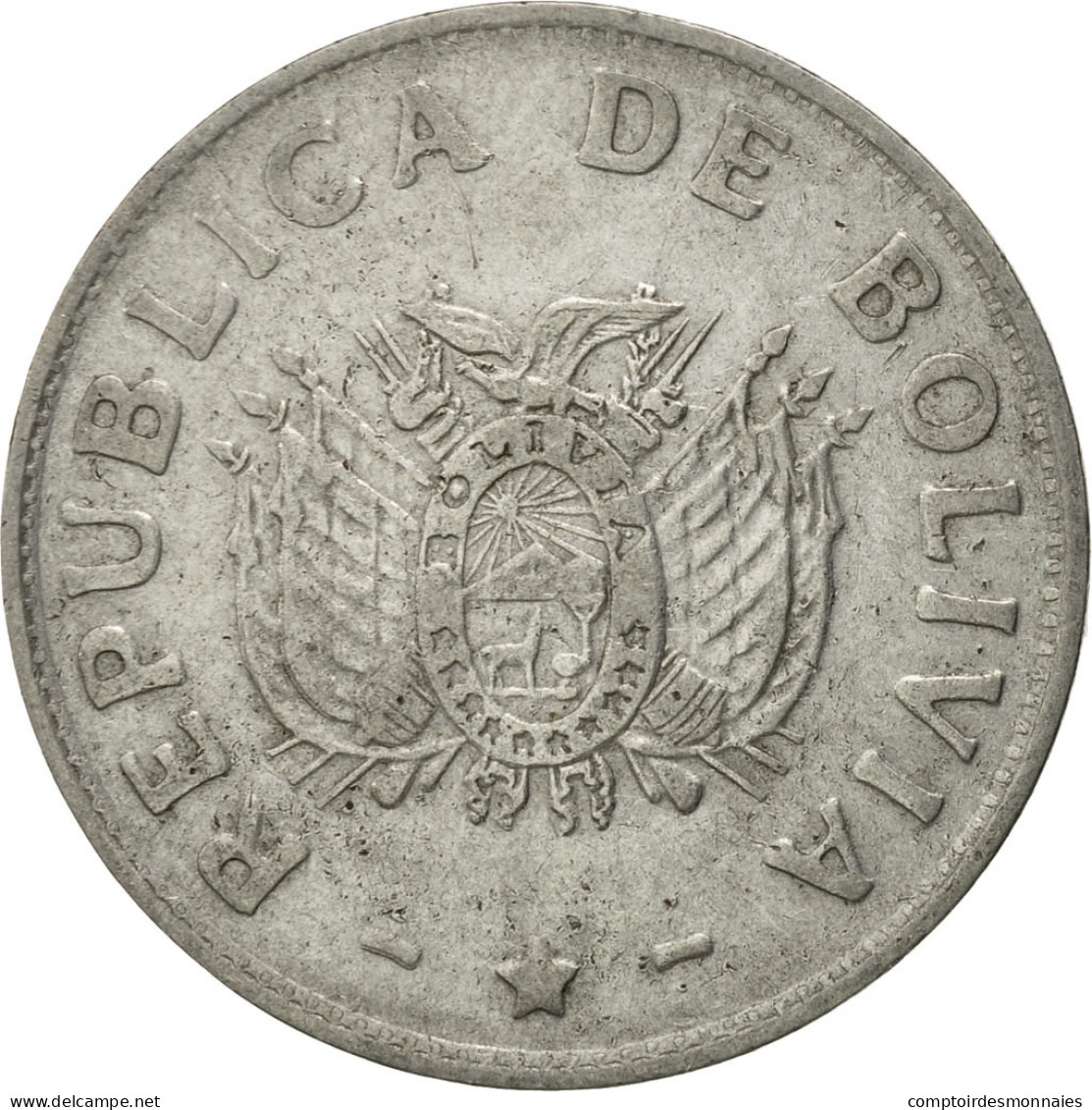 Monnaie, Bolivie, Boliviano, 1991, TTB, Stainless Steel, KM:205 - Bolivia