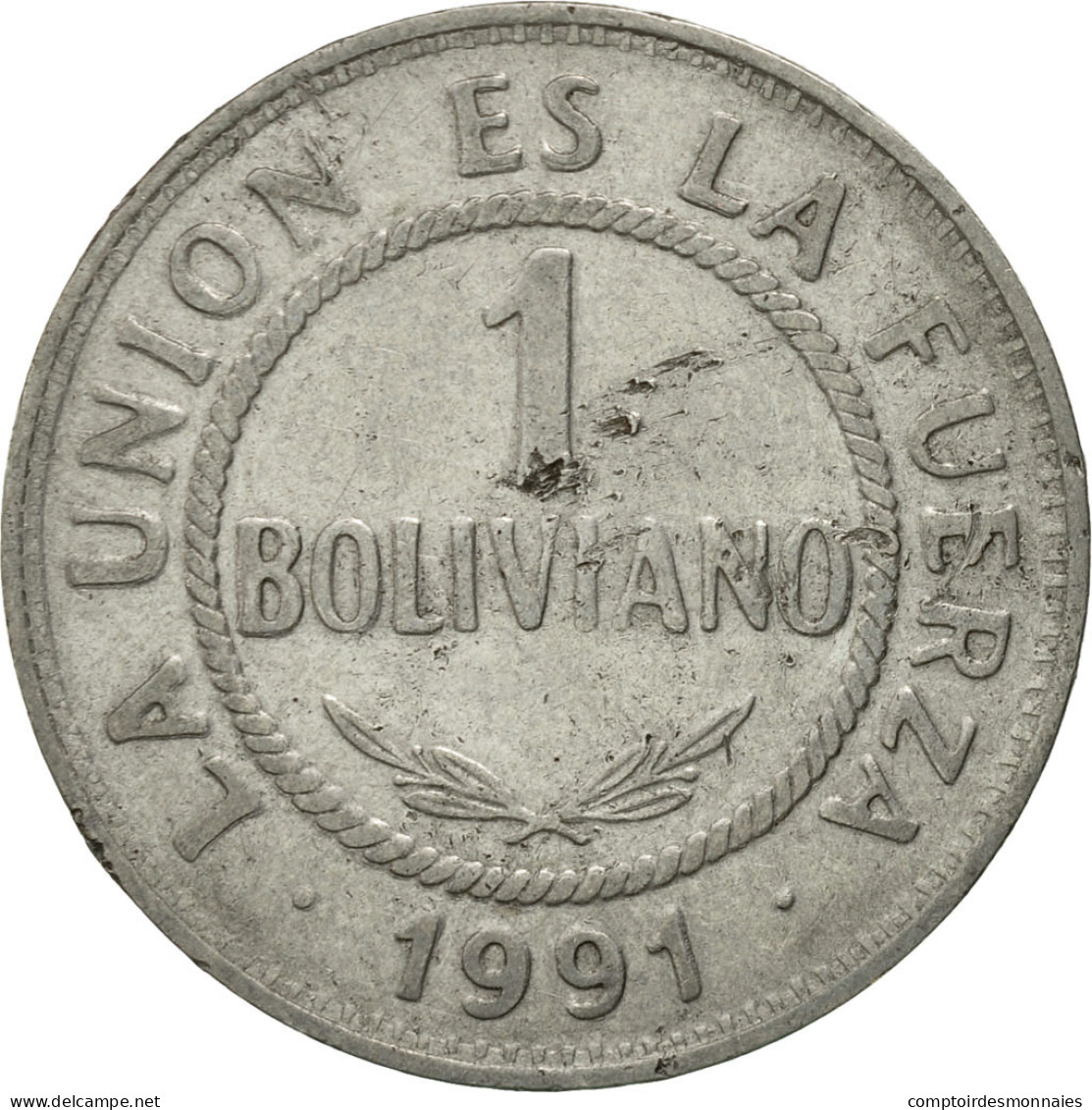 Monnaie, Bolivie, Boliviano, 1991, TTB, Stainless Steel, KM:205 - Bolivie