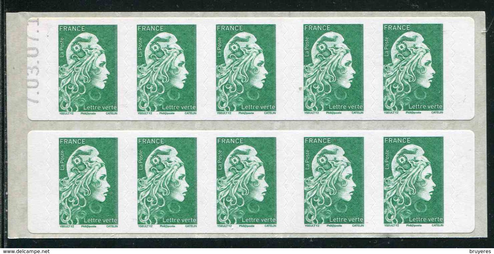 Carnet SAGEM De 2018 De10 Timbres Adhésifs Type "Marianne L'engagée - Lettre Verte " Et Couvert. "La Nouvelle Marianne" - Autres & Non Classés