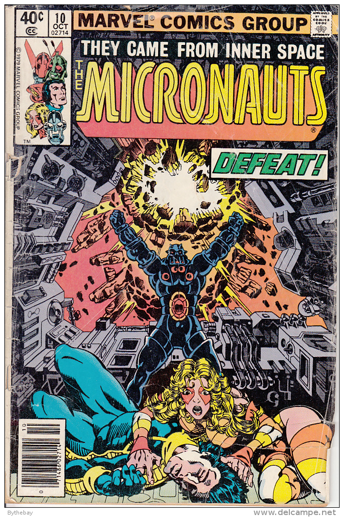 The Micronauts Vol. 1 No. 10 October 1979 Defeat! - Cover Is Torn, Almost Unattached - Marvel