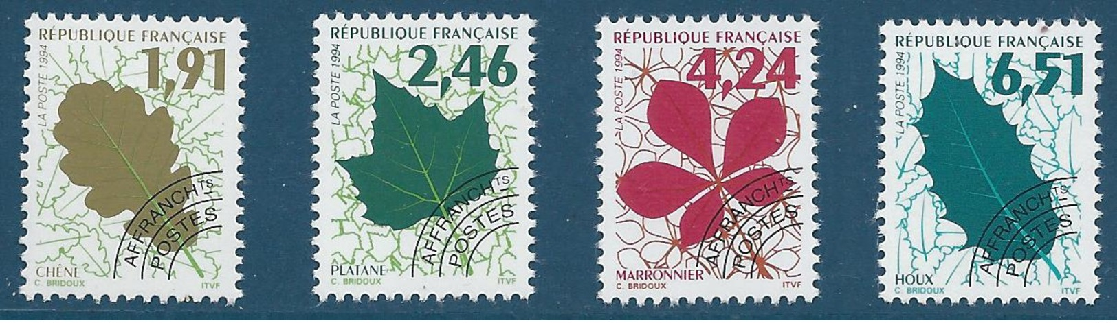 FRANCE - Préoblitérés - Série YT N°232 à N°235 - Feuilles D'arbres (Série I) - NEUF** Luxe - 1989-2008