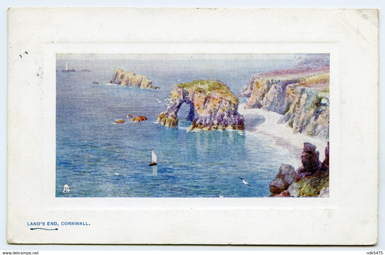 CORNWALL : LAND'S END (TUCK'S OILETTE) / ADDRESS - KINGSTON ON THAMES, FASSETT ROAD (PATRICK) - Land's End