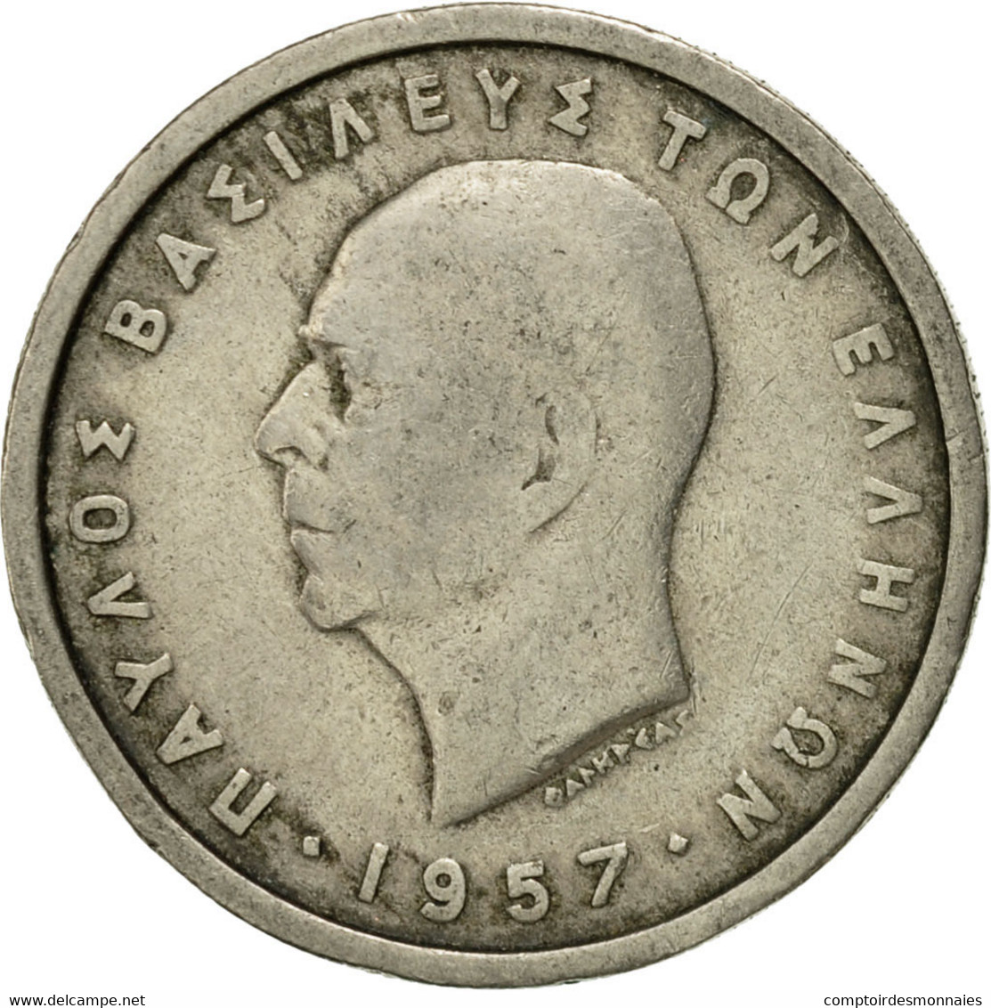 Monnaie, Grèce, Paul I, 2 Drachmai, 1957, TB+, Copper-nickel, KM:82 - Grèce