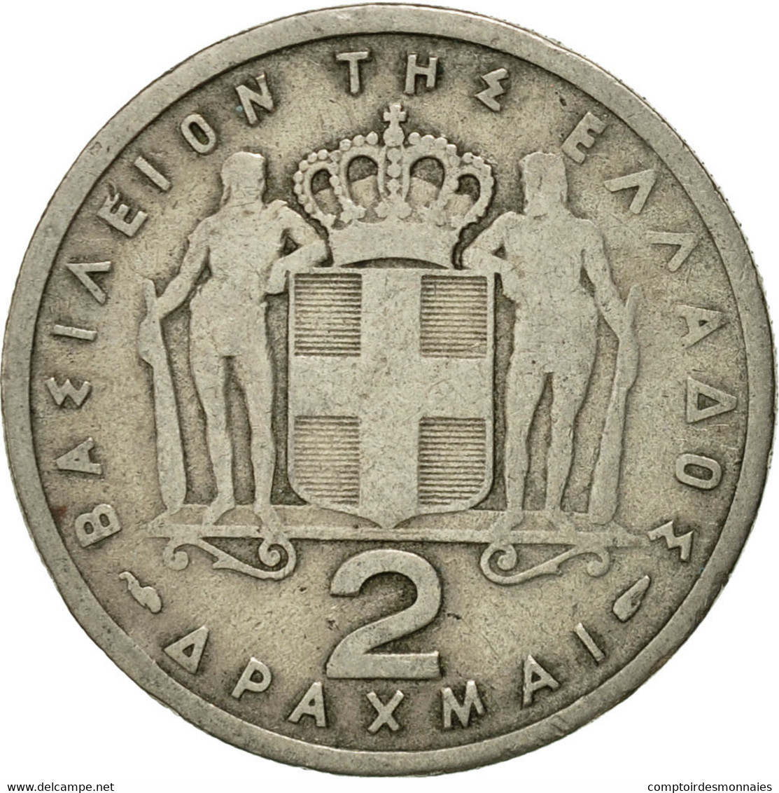 Monnaie, Grèce, Paul I, 2 Drachmai, 1957, TB+, Copper-nickel, KM:82 - Grèce