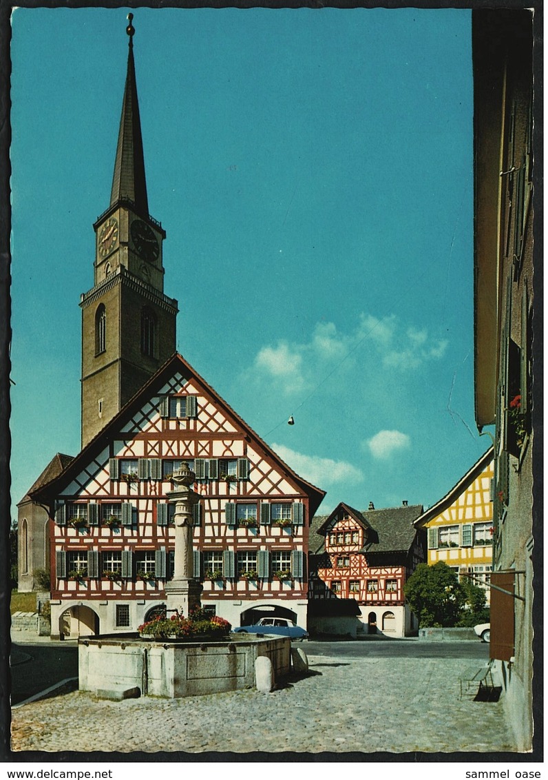 Bülach  -  Brunnen / Kirche  -  Ansichtskarte Ca. 1970  (8859) - Bülach