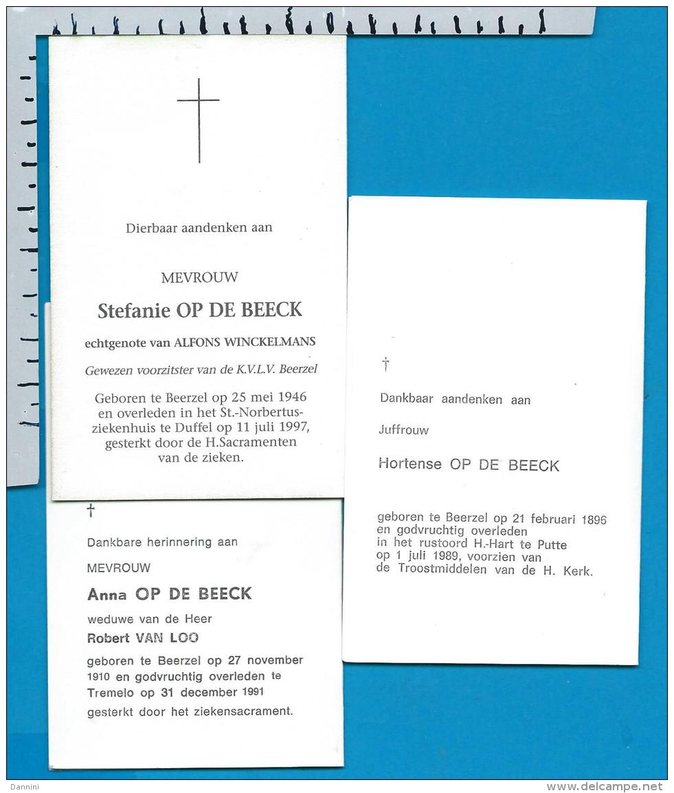 Bp    Beerzel    Op De Beeck   3 Stuks - Images Religieuses