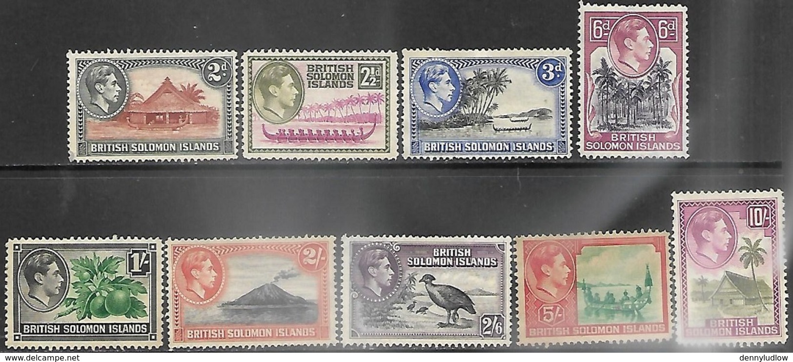 Solomon Islands  1939-42   Sc#70-2, 74-9  9 Diff To The 10sh  MNG  2016 Scott Value  $49.65 - Iles Salomon (...-1978)