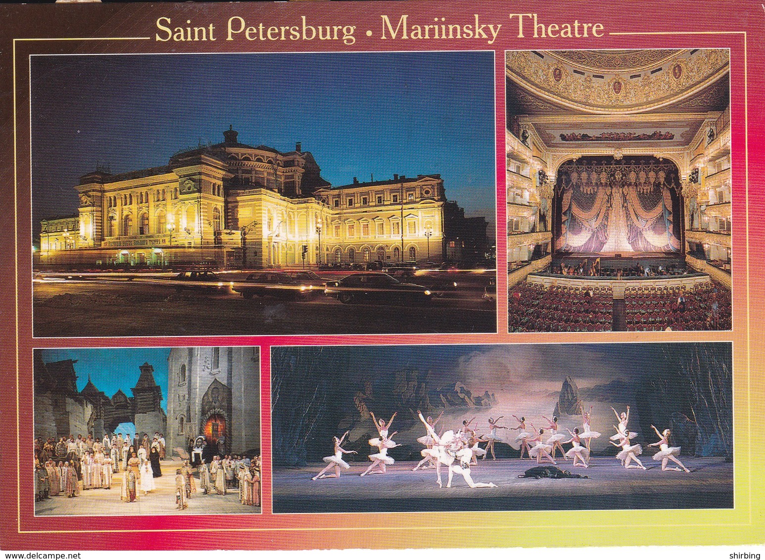 22E :Russia, St Petersburg, Mariinsky Theatre, Ballet ,multiview Postcard Commercial Used With/ Without Postage Stamp - Russia