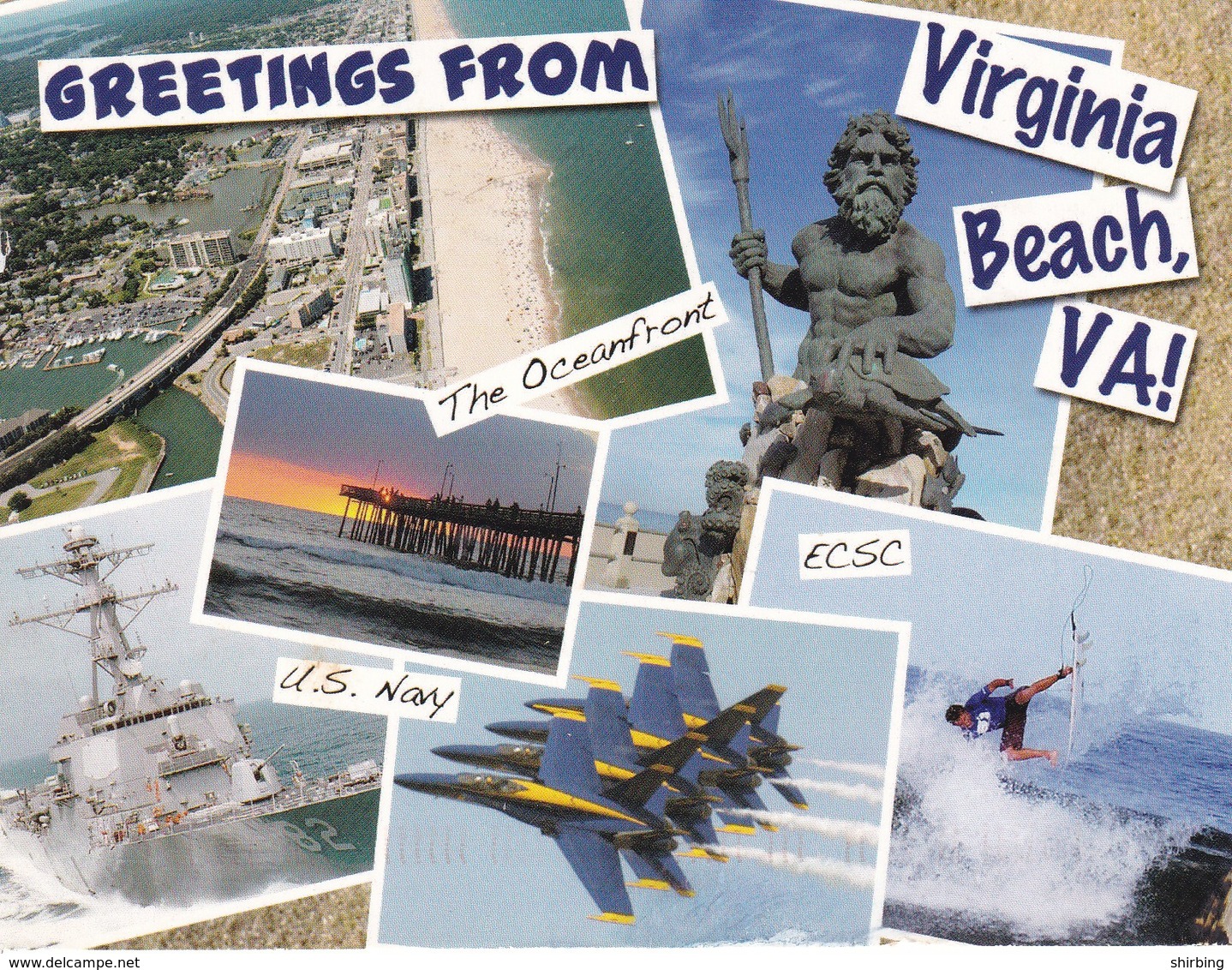 22E : USA Virginia Beach, Airshow, Greeting Multiview Postcard Commercial Used With/ Without Postage Stamp - Other & Unclassified