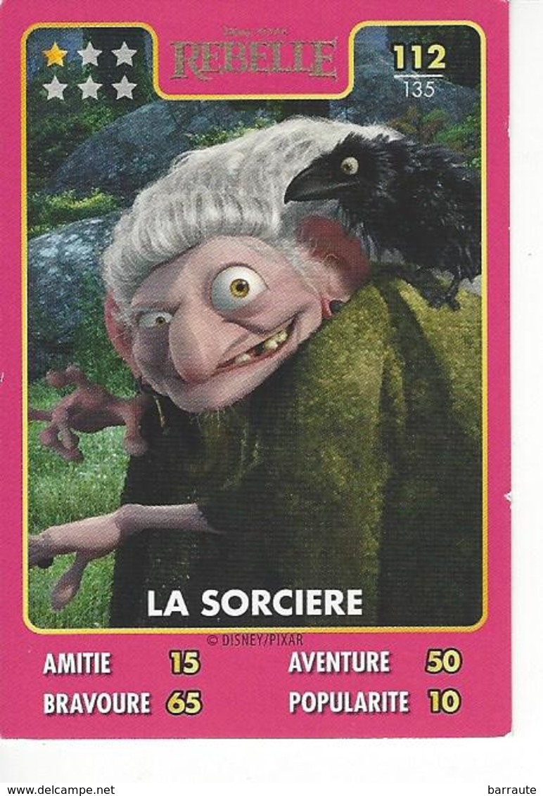 Carte Disney Pixar Auchan 2015  N° 112  REBELLE  LA SORCIERE - Disney