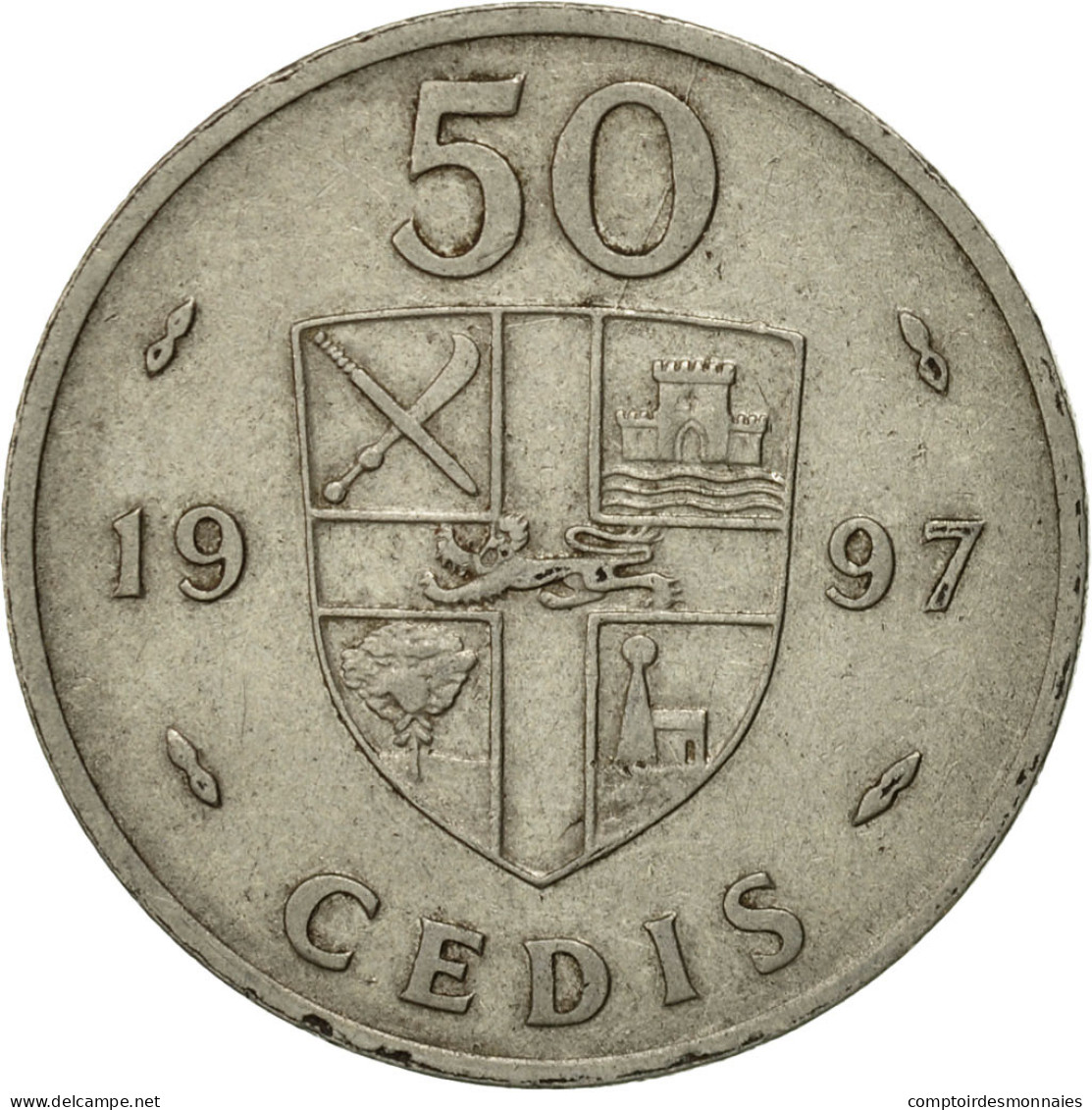 Monnaie, Ghana, 50 Cedis, 1997, TTB, Nickel Plated Steel, KM:31a - Ghana