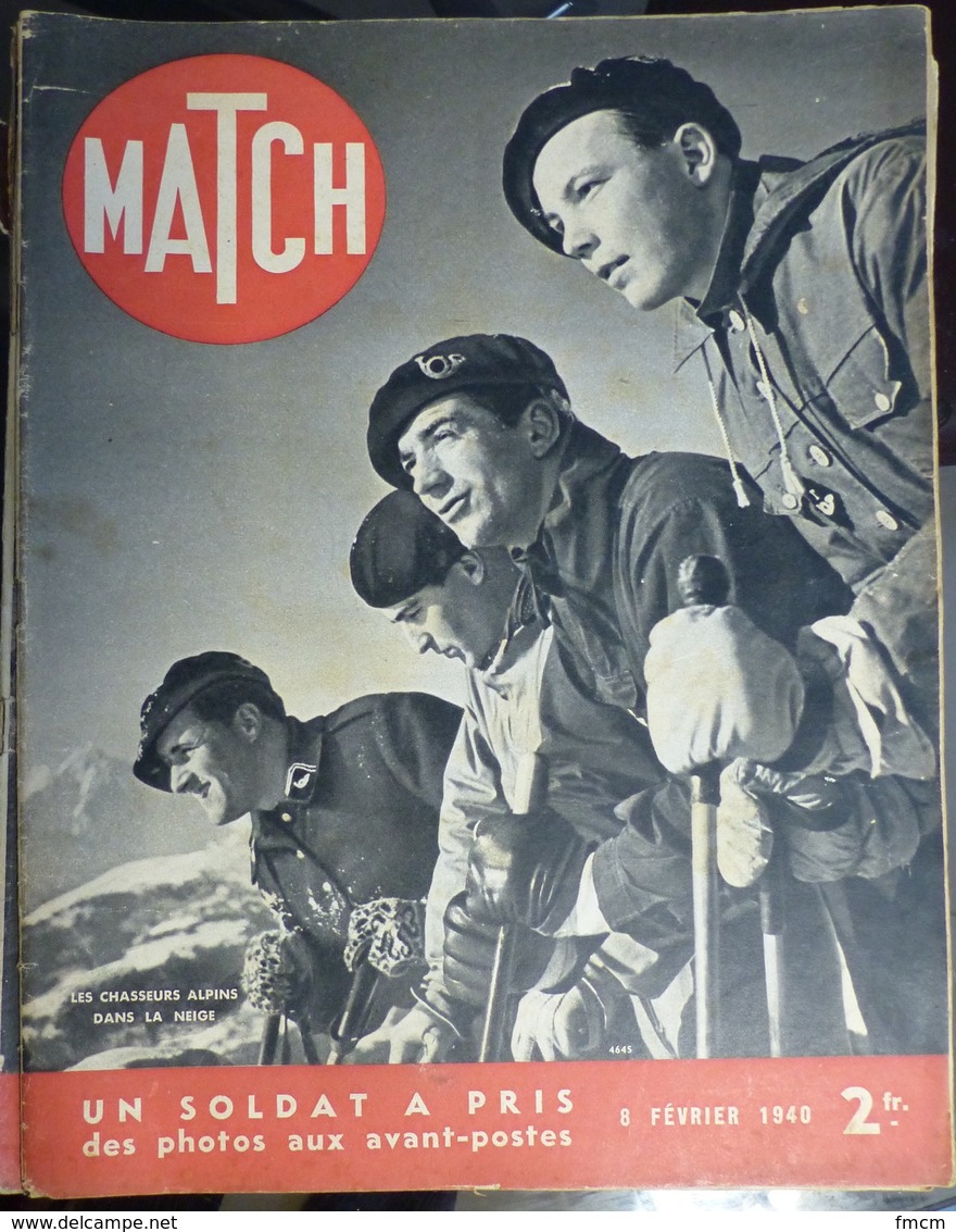 Match N° 84 8 Février 1940. Chasseurs Alpins - Autres & Non Classés