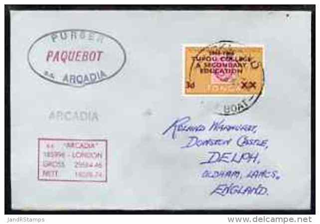 72106 Tonga Used In Auckland (New Zealand) 1968 Paquebot Cover To England Carried On SS Arcadia With Various Paquebot An - Tonga (1970-...)