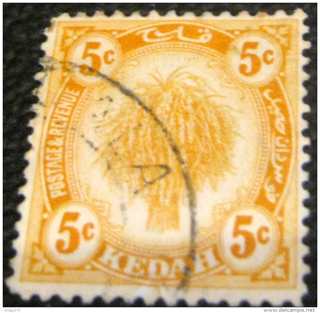 Kedah 1922 Sheaf Of Rice 5c - Used - Kedah