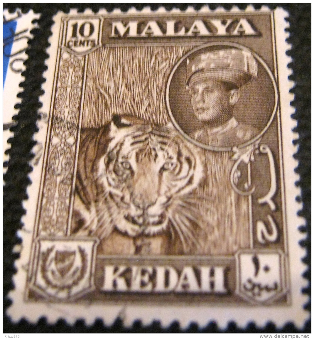 Kedah 1959 Sultan Abdul Tiger 10c - Used - Kedah