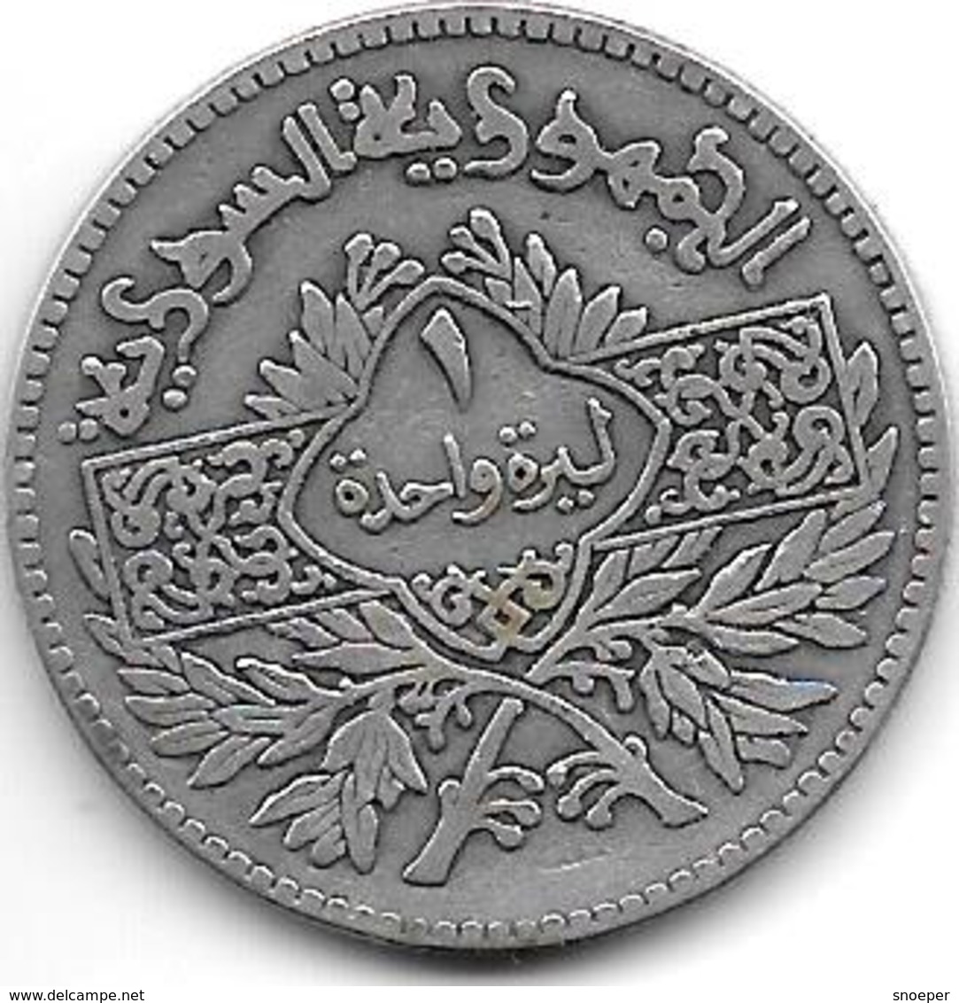 Syria 1 Lira 1950  Km 85  Vf+ - Syrie