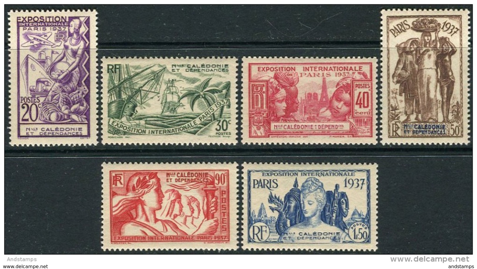 New Caledonia 1937. Michel #200/05 MNH/Luxe. Ships. (Ts15) - 1937 Exposition Internationale De Paris