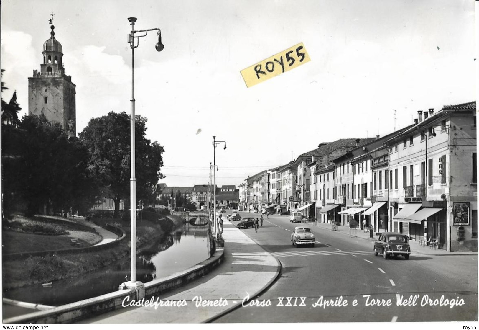 Veneto-treviso-castelfranco Veneto Corso XXIX Ventinove Aprile Auto Epoca Case Negozi Animata Anni 50/60 - Autres & Non Classés