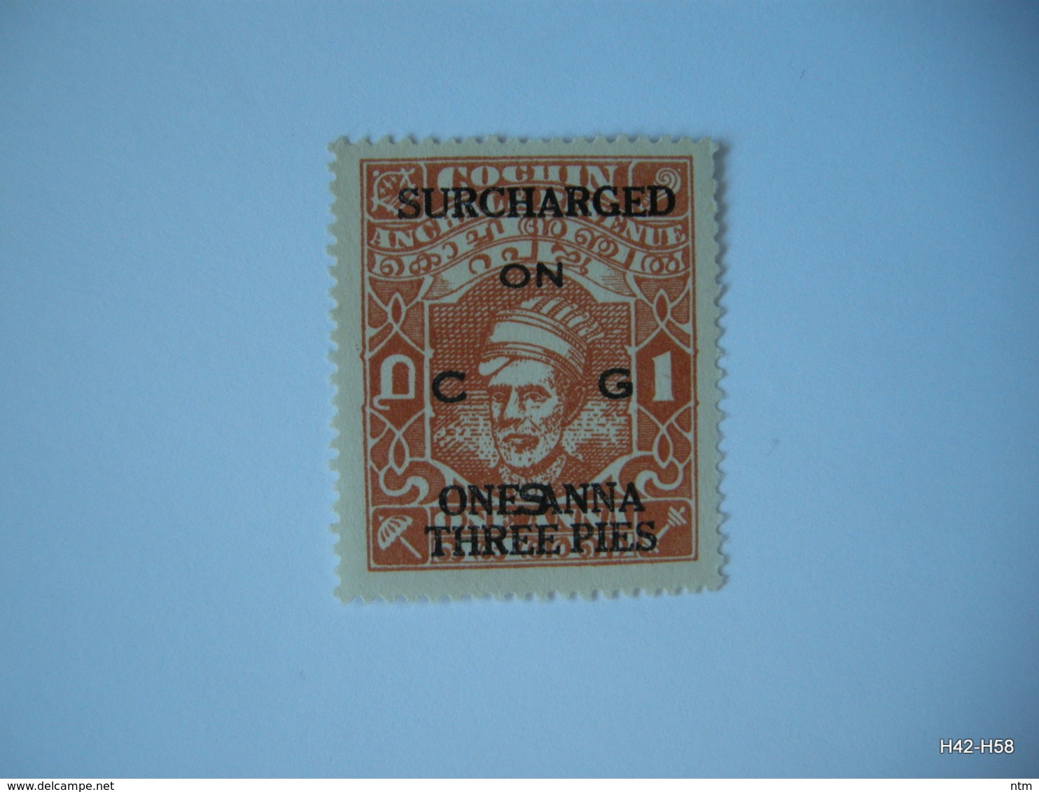 INDIA Cochin 1944.  Surch SURCHARGE - Optd ON C G S. 1a.3p. On 1a. Orange. SG O80. Used. - Cochin