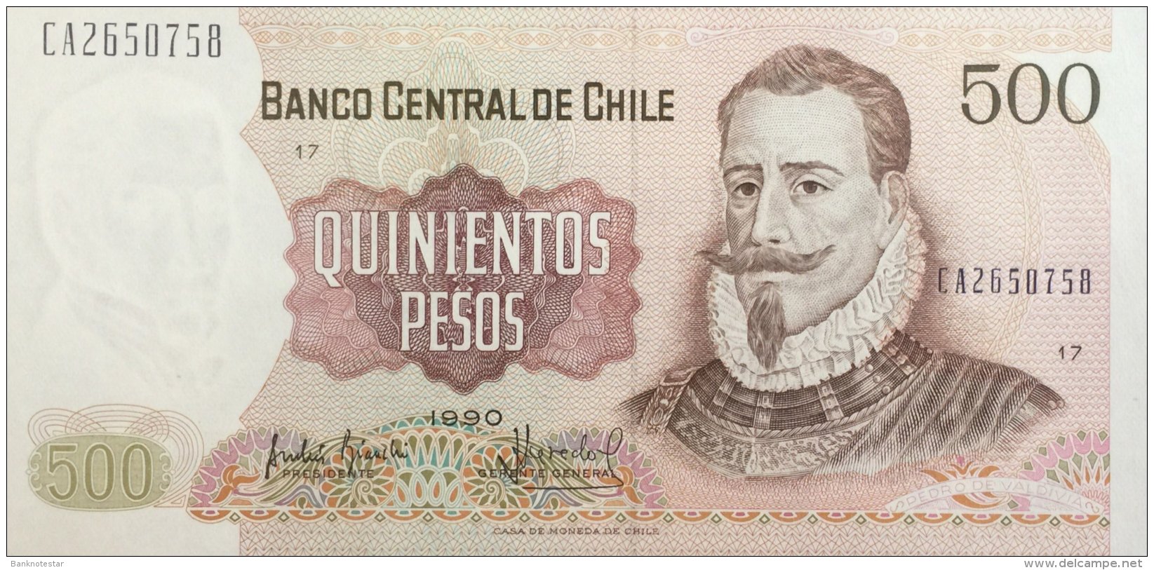 Chile 500 Pesos, P-153b (1990) UNC - Chile