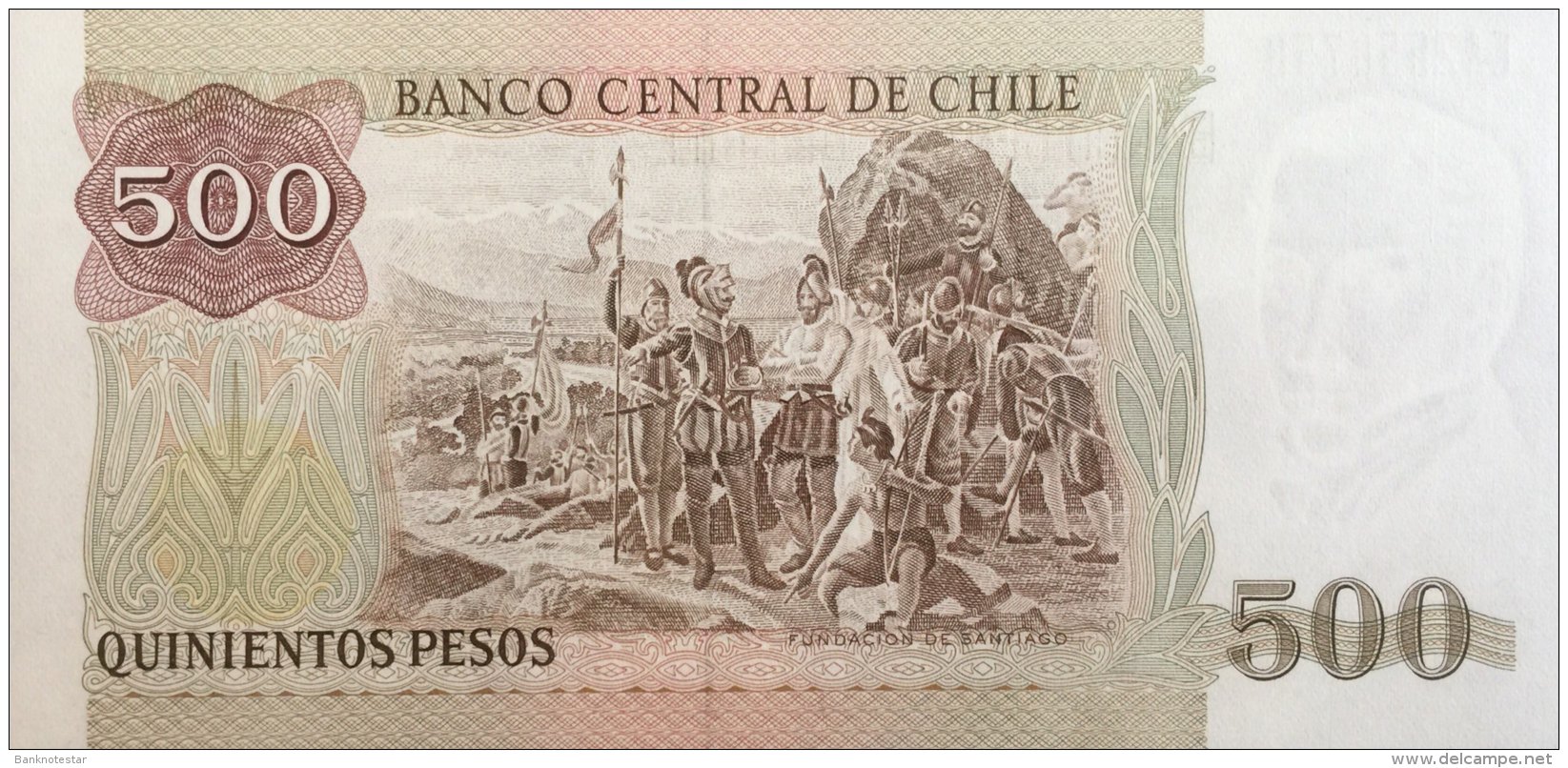 Chile 500 Pesos, P-153b (1990) UNC - Chile