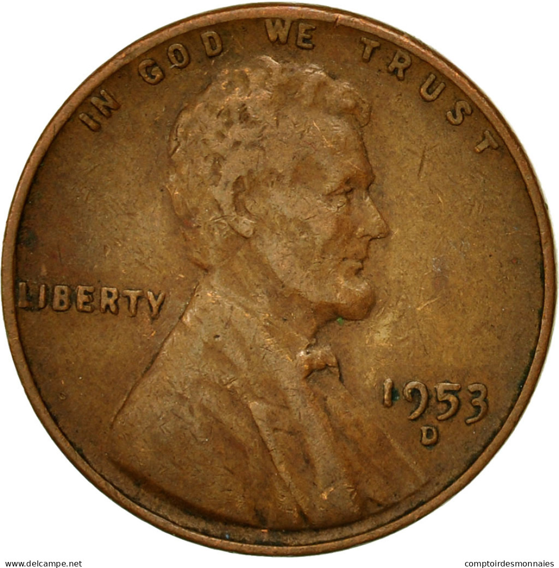 Monnaie, États-Unis, Lincoln Cent, Cent, 1953, U.S. Mint, Denver, TB+, Laiton - 1909-1958: Lincoln, Wheat Ears Reverse