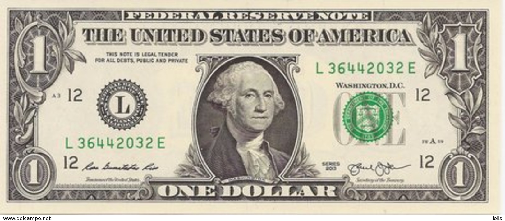 USA  1 Dollar  2013  UNC - Federal Reserve Notes (1928-...)