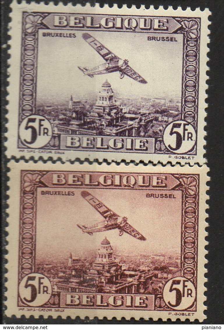 PIA - BEL -  1930 -  Posta Aerea - Aerei Che Sorvolano Panorami Diversi -  (Yv P.A. 1-5) - Altri & Non Classificati