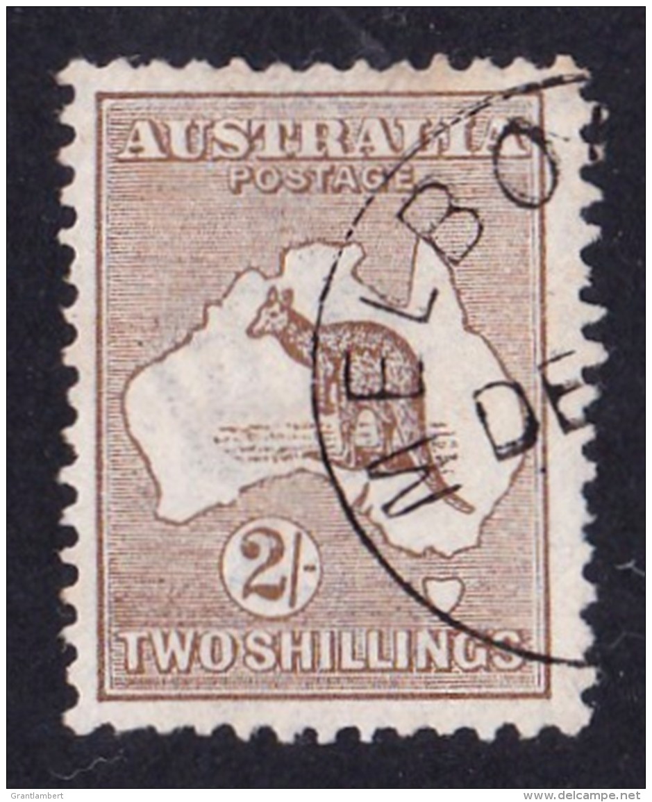 Australia 1913 Kangaroo 2/- Brown 1st Watermark CTO No Gum - - - Used Stamps