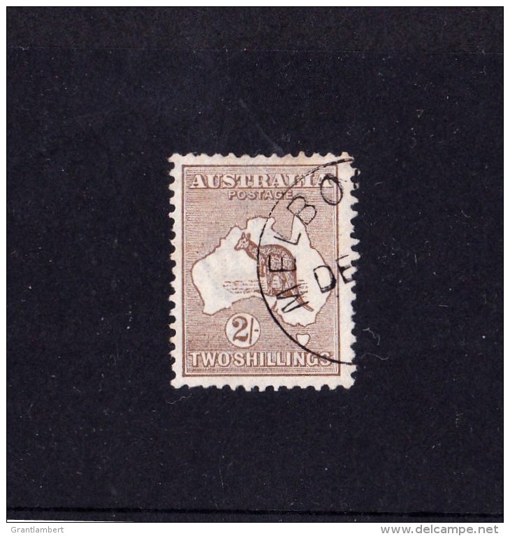 Australia 1913 Kangaroo 2/- Brown 1st Watermark CTO No Gum - - - Used Stamps