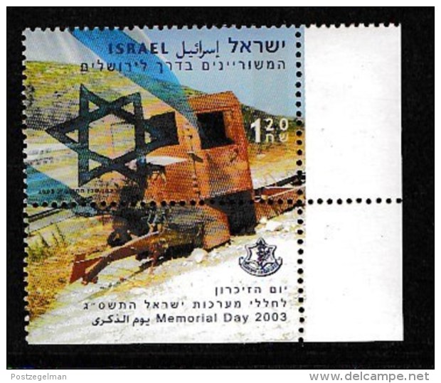 ISRAEL, 2003, Mint Never Hinged Stamp(s) , Memorial Day,, M1722,  Scan M17225, With Tab(s) - Unused Stamps (with Tabs)