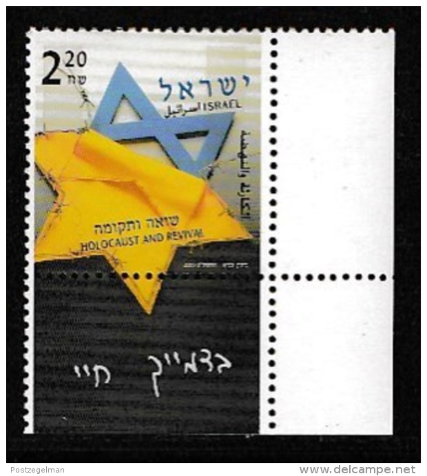 ISRAEL, 2003, Mint Never Hinged Stamp(s) , Holocaust, M1724,  Scan M17230, With Tab(s) - Unused Stamps (with Tabs)