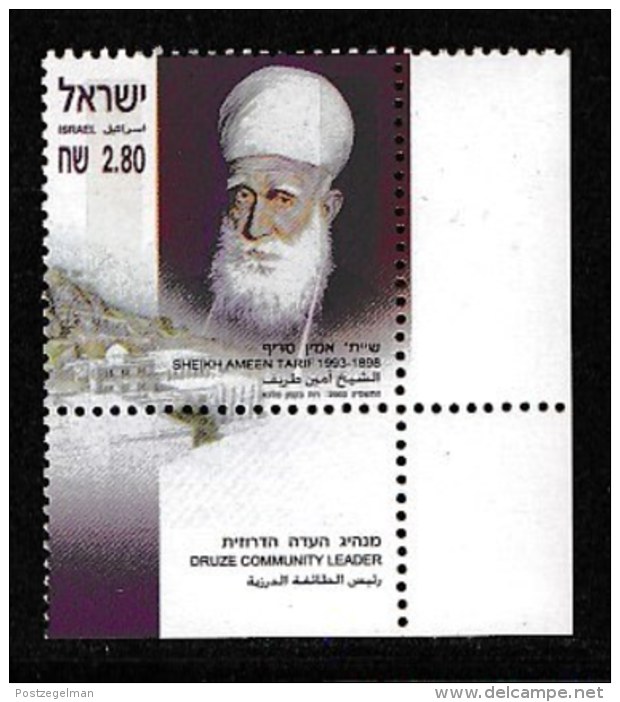 ISRAEL, 2003, Mint Never Hinged Stamp(s) , Sheikh Ameen Tarif, M1732,  Scan M17242, With Tab(s) - Unused Stamps (with Tabs)