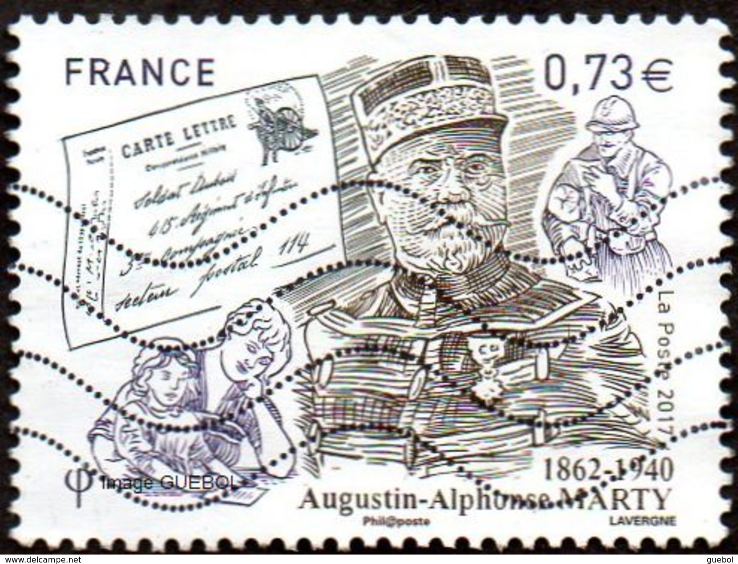 Oblitération Moderne Sur Timbre De France N° 5190 Inspecteur Général Des PTT - Augustin-Alphonse Marty - Oblitérés