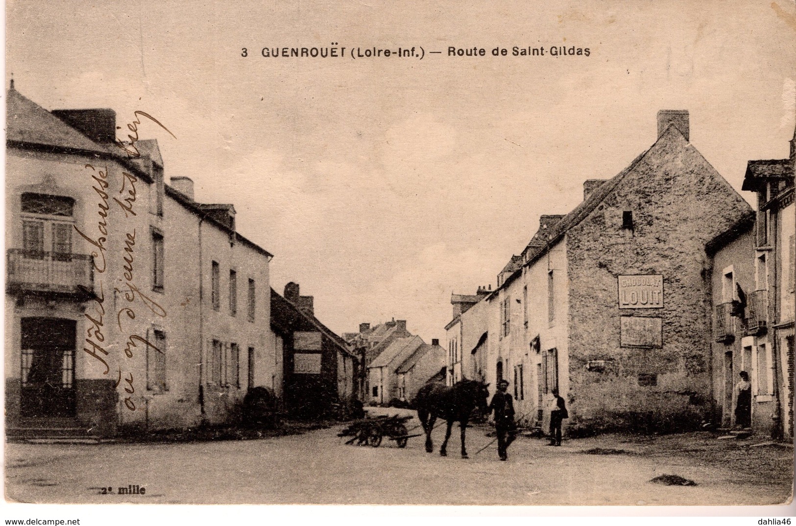 Cpa 44_GUENROUET - Route De Saint Gildas - Animée, Attelage Cheval - Guenrouet