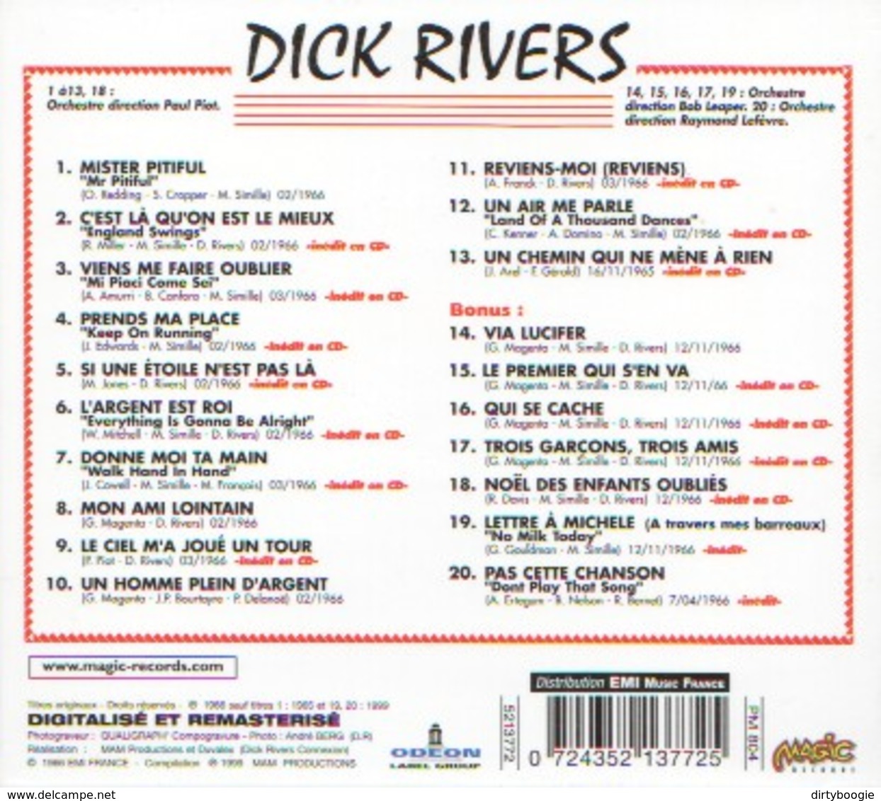 Dick RIVERS - Mon Ami Lointain - CD - MAGIC RECORDS - Rock