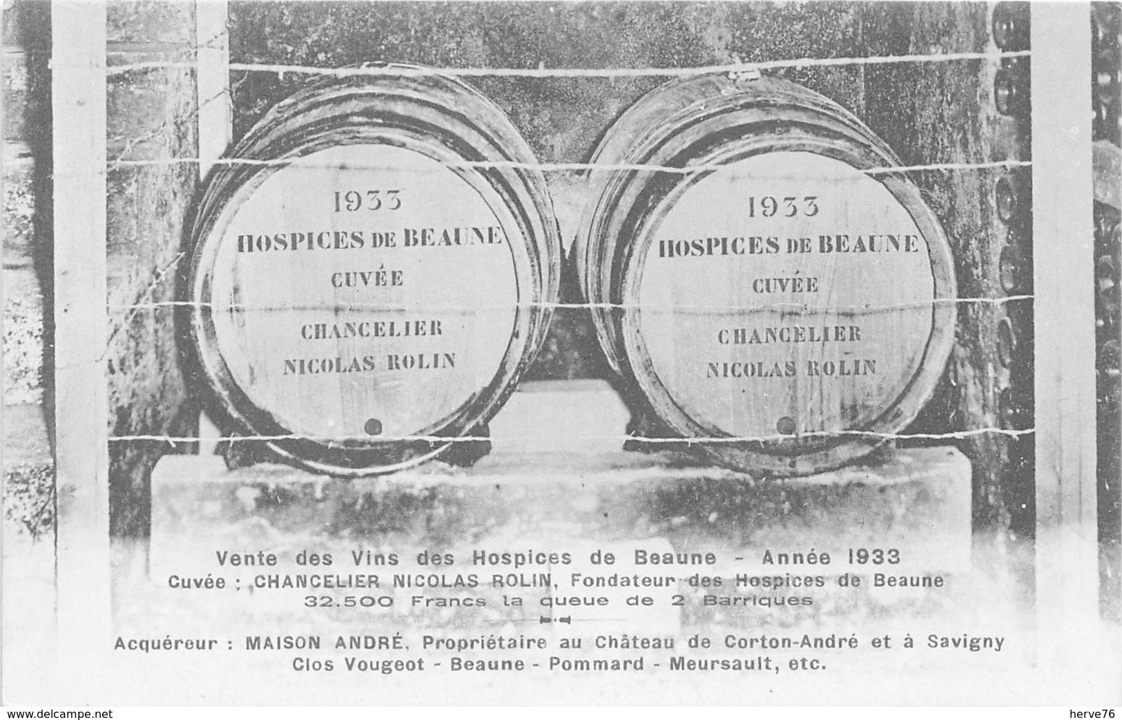 BEAUNE - Vente Des Vins Des Hospices De Beaune - Année 1933 - Beaune