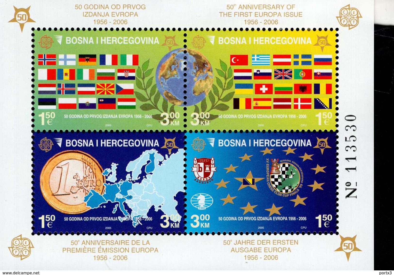 CEPT 50 Jahre Europamarken 9 Verschiedene Blocks A  MNH ** Postfrisch - 2005