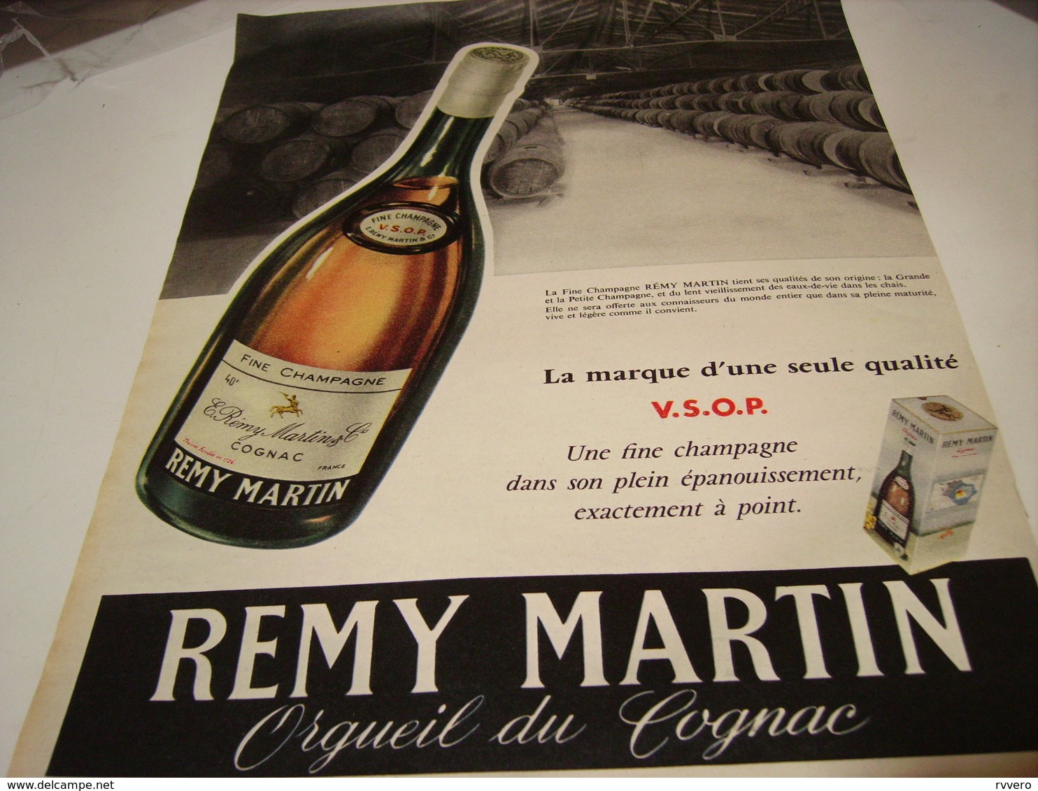 ANCIENNE PUBLICITE COGNAC REMY MARTIN 1956 - Alcools