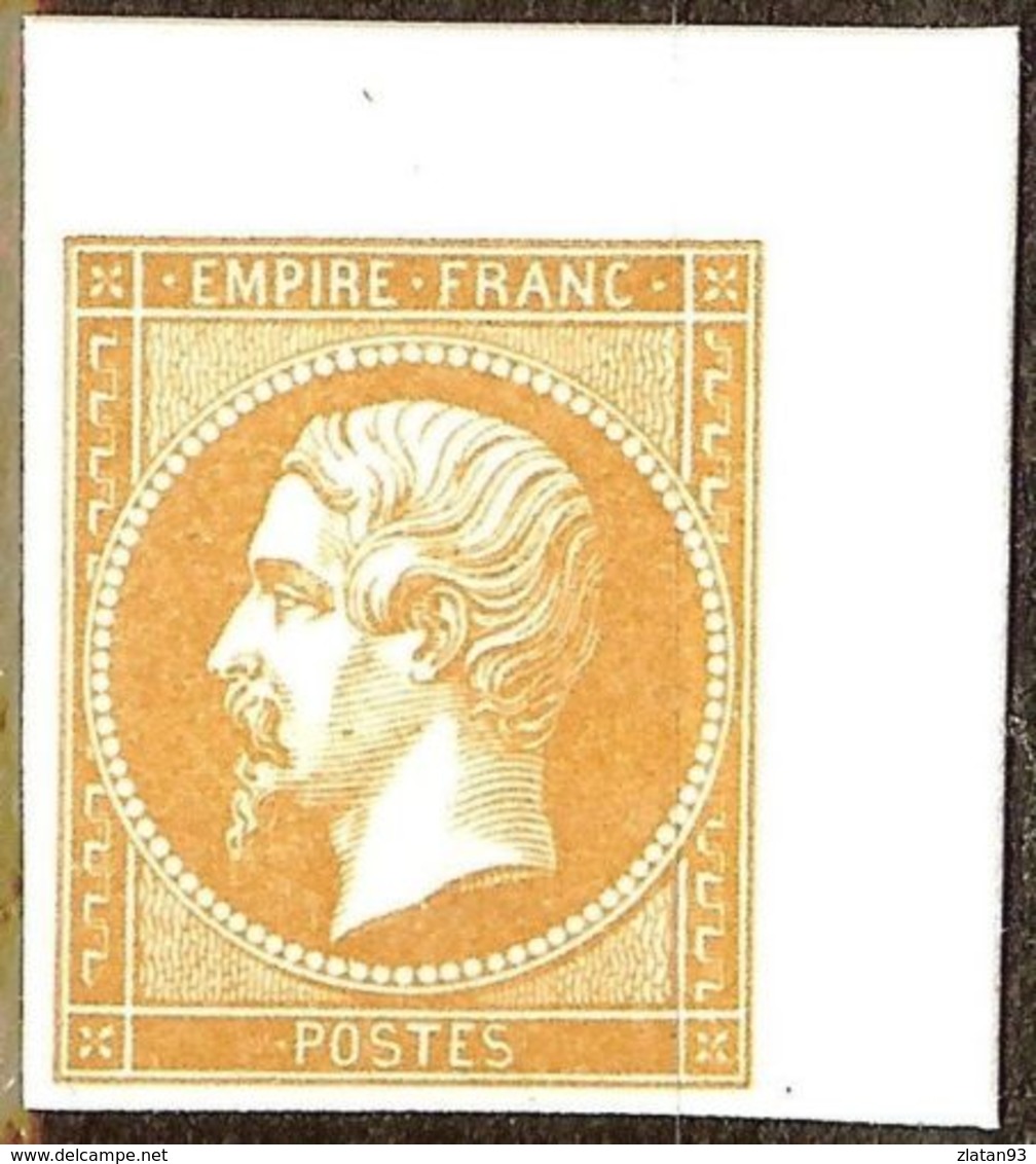 RARE EPREUVE TAILLE DOUCE NAPOLEON N°13 Bistre SANS FACIAL POINCONS ORIGINAUX - 1853-1860 Napoléon III